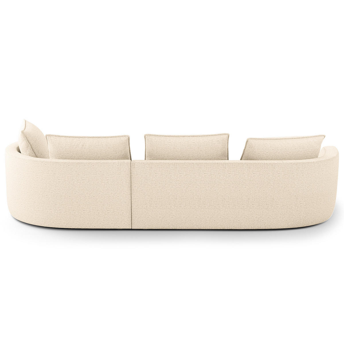 BIGSOFA - Champagner/Schwarz, Kunststoff/Textil (322/82/154cm) - home24