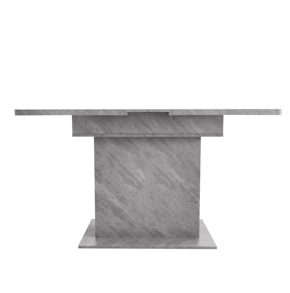 JEDILNA miza raztegljiva, s shranjevalnim prostorom, sodoben dizajn, Beton videz, Siva - siva, leseni material (130/70/75cm) - Redom