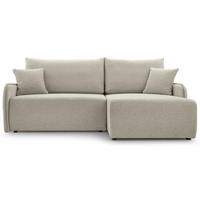 ECKSOFA Netarro, Beige Chenille, rechtsseitig - Beige/Schwarz, Kunststoff/Textil (198/147cm) - Selsey