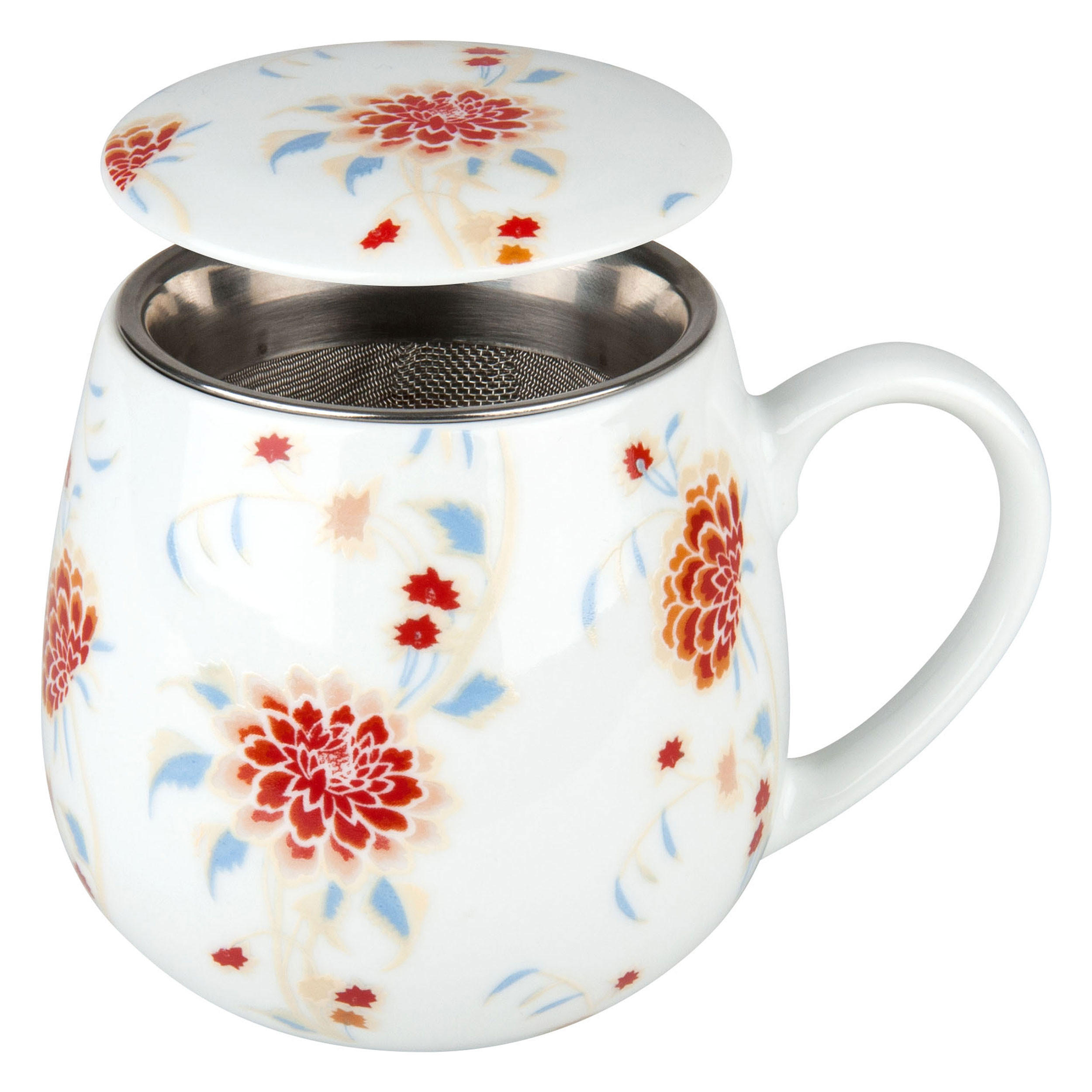 KAFFEEBECHER Beautiful She Says mit Sieb und Deckel - Naturfarben, Keramik (0.42L) - Könitz