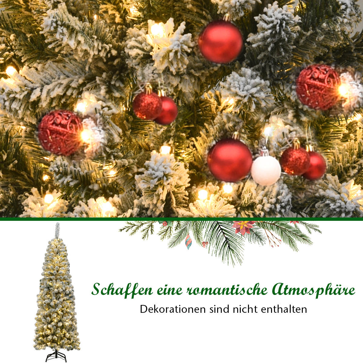 WEIHNACHTSBAUM Grün - Grün, Kunststoff (180cm) - COSTWAY