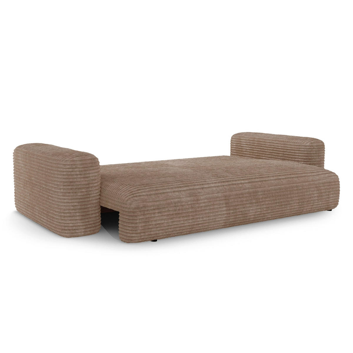 SCHLAFSOFA mit Stauraum LIOR XXL-Cord Taupe 260cm - Taupe, Textil (260/83/100cm) - Premium Interiors