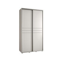 SCHWEBETÜRENSCHRANK 235,2/130/45 2-türig - Silberfarben/Weiß, Holz/Metall (130/235/45cm) - Abiks Möbel