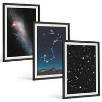 BILDER SET 3er Set - 40x60 cm Schwarzer Rahmen - Scorpios kosmische Landschaften - Schwarz, Kunststoff (40/60cm) - TULUP
