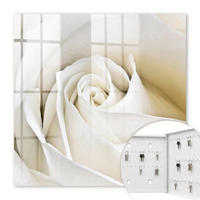 SCHLÜSSELBOX Weiß 30x30 cm – Türöffnung nach rechts - Weiße Rose - Weiß, Metall (30/30/5cm) - TULUP