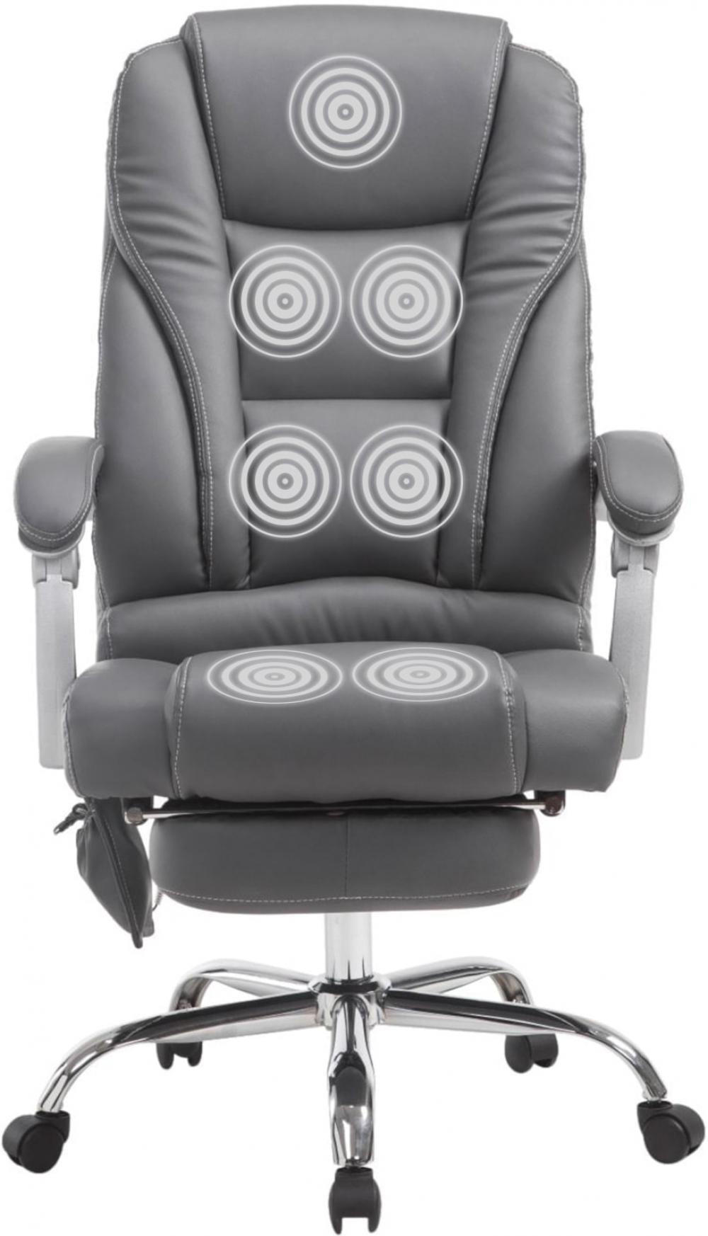 CHEFSESSEL Lederlook grau - Grau, Textil/Metall (68/118/64cm) - CLP