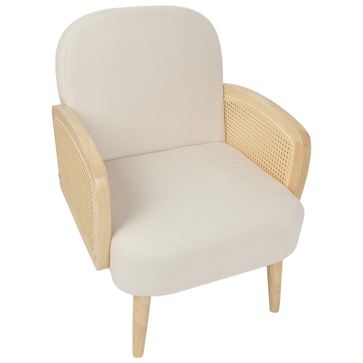 SESSEL Stoff Heller Holzfarbton Dvenberg - Hellbraun/Beige, Textil (61/78/73cm) - Beliani