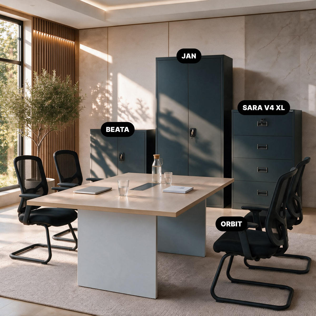 METALL-KARTEISCHRANK SARA XL V4 132x90x60 cm - Anthrazit, Metall (90/132/60cm) - Jan Nowak