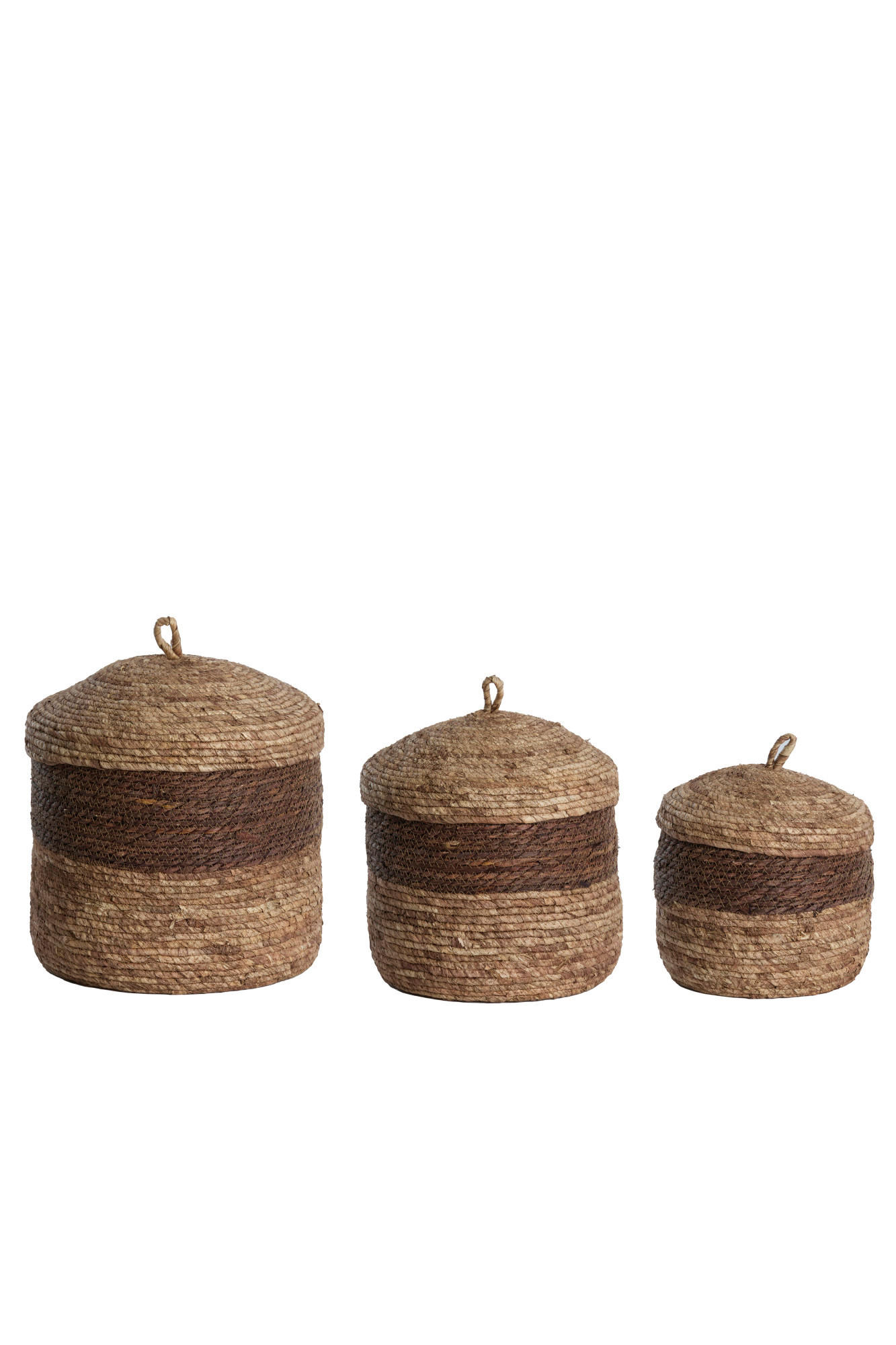 KORB Kenmare Orange Ø34/36 cm 3er-Set - Braun, Naturmaterialien (34/36/34cm) - Light & Living