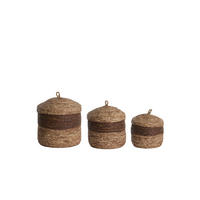 KORB Kenmare Orange Ø34/36 cm 3er-Set - Braun, Naturmaterialien (34/36/34cm) - Light & Living