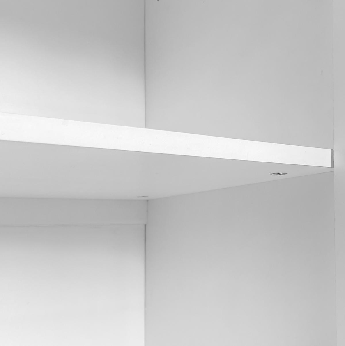 SIDEBOARD aus Spanplatte 160x40x80 cm Weiß mit Wellentüren, Metallgriffen und viel Stauraum - Weiß, Holzwerkstoff (160/80/40cm) - Modfu