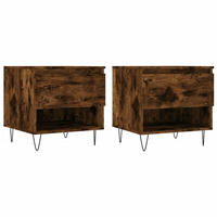 COUCHTISCHE 2 Stk. Räuchereiche 50x46x50 cm Holzwerkstoff - Braun, Holzwerkstoff (50/46/50cm) - furnicato