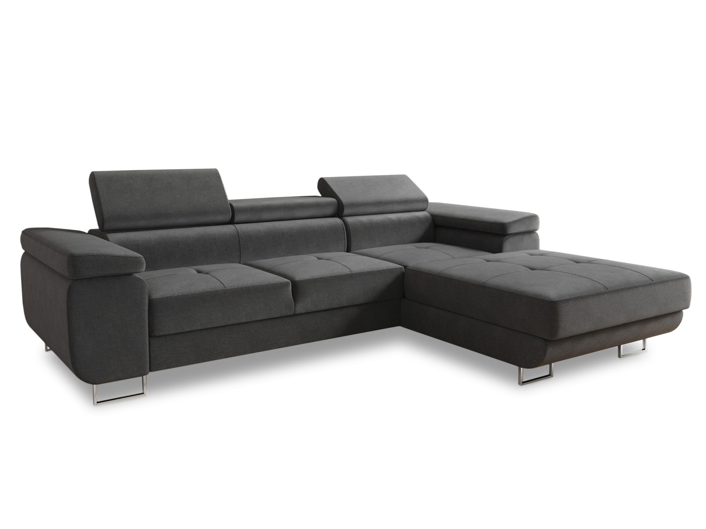 ECKSOFA Divo, Seite: Rechts - Grau, Holz/Textil (282/204cm) - Sofnet