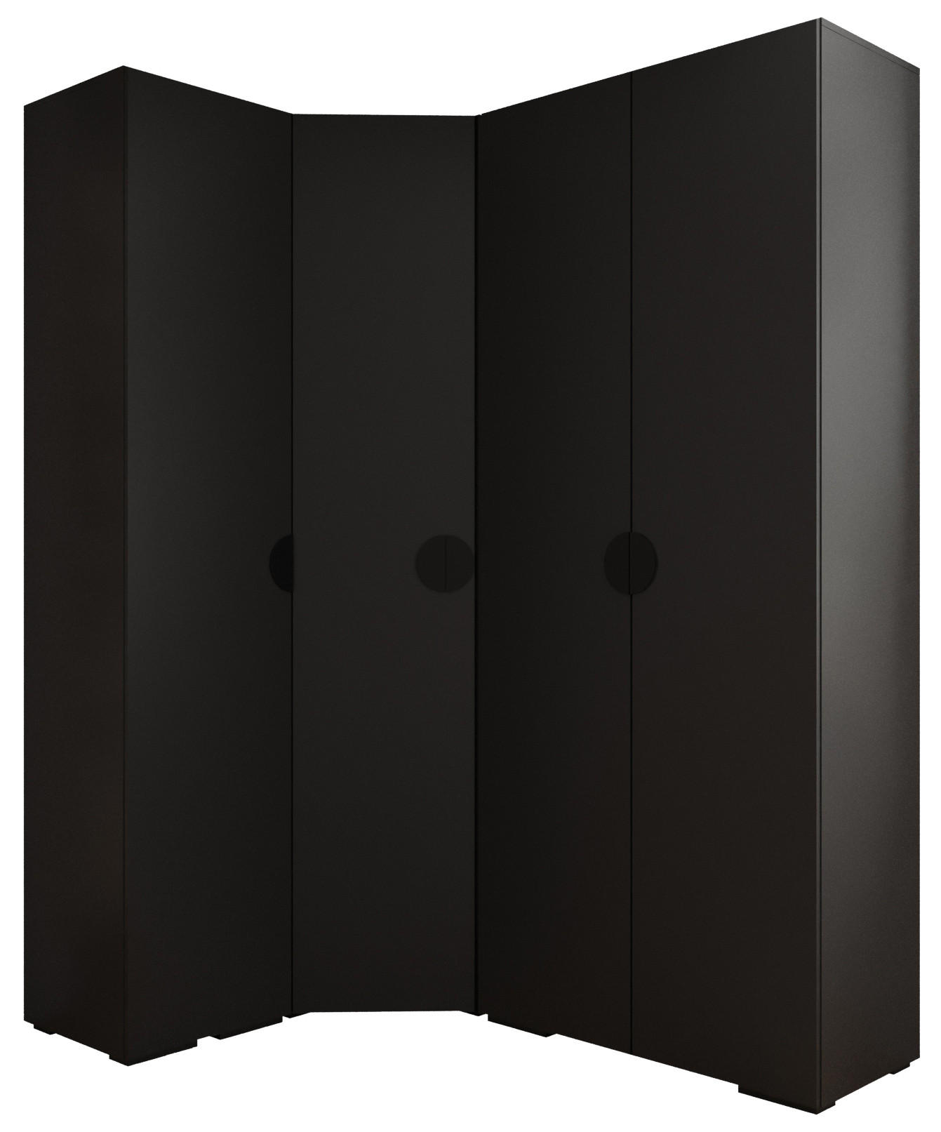 Abiks Möbel Garderoben-Set Schwarz, Schwarz 181.7x236.7x47 cm