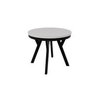 ESSTISCH ARI Rund (90-190 cm Ausziehbar Weiß Matt Metallbeine Schwarz) - Schwarz/Weiß, Holz/Holzwerkstoff (90/90/76cm) - Ravio