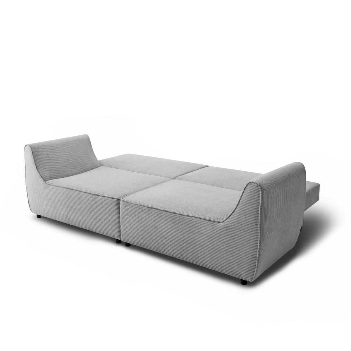 SOFA ASPEN Zweisitzer mit Schlaffunktion, Anafi 02 - Hellgrau, Textil (267/94/95cm) - Lookway