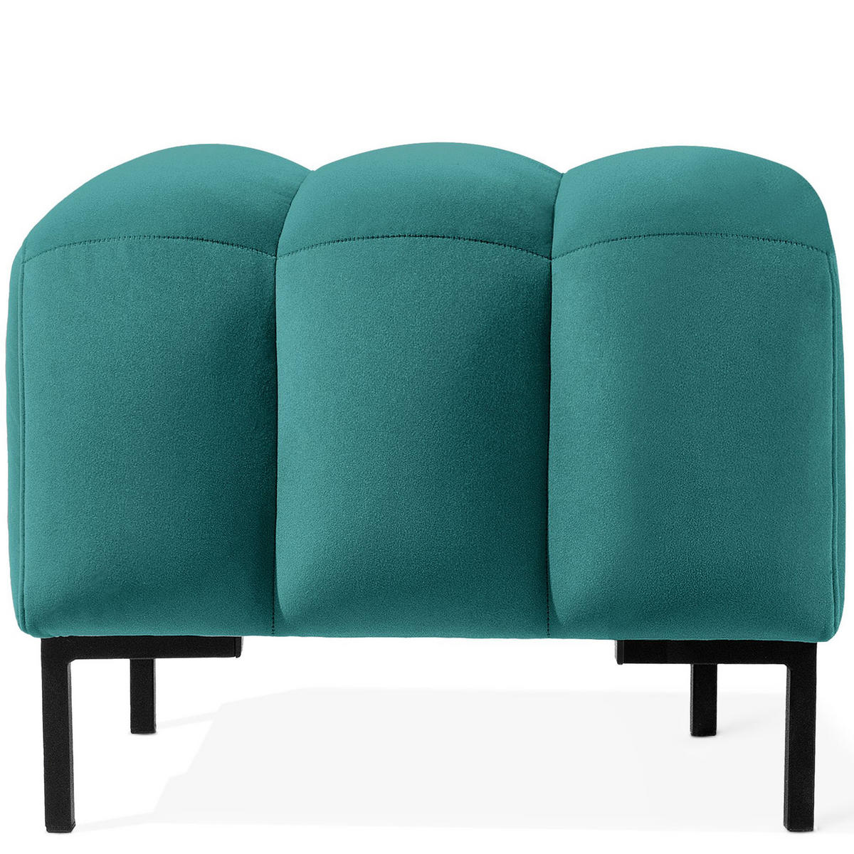 SITZHOCKER Polsterhocker PECCO, Veloursstoff - Blau/Schwarz, Holz/Textil (60/50/50cm) - KONSIMO®
