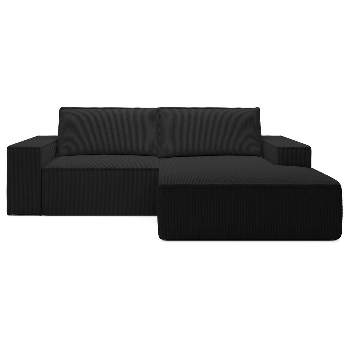 ECKSOFA Farese Mini mit Cordbezug Schwarz, rechts - Schwarz, Textil (240/167cm) - Selsey