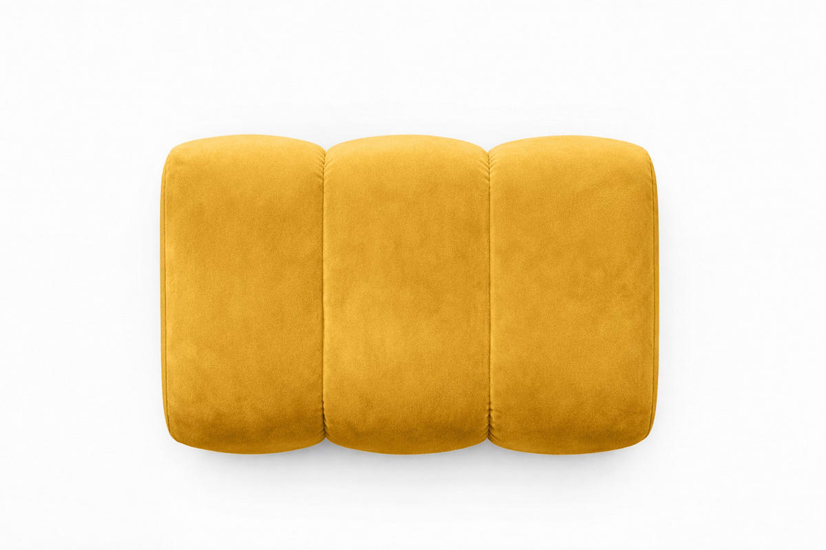 POUF modular, Veloursstoff Bluvel, Golden, CROISSANT - Goldfarben, Holz (105/44/70cm) - Kaiser Möbel