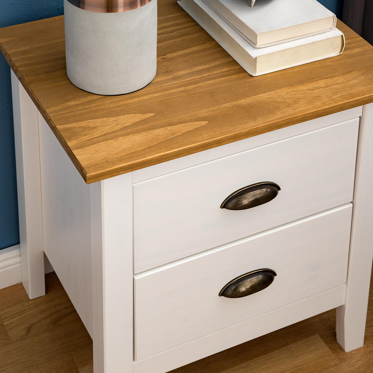 NACHTKOMMODE - Kiefer massiv - Kieferfarben, Holz (46/52/35cm) - home24