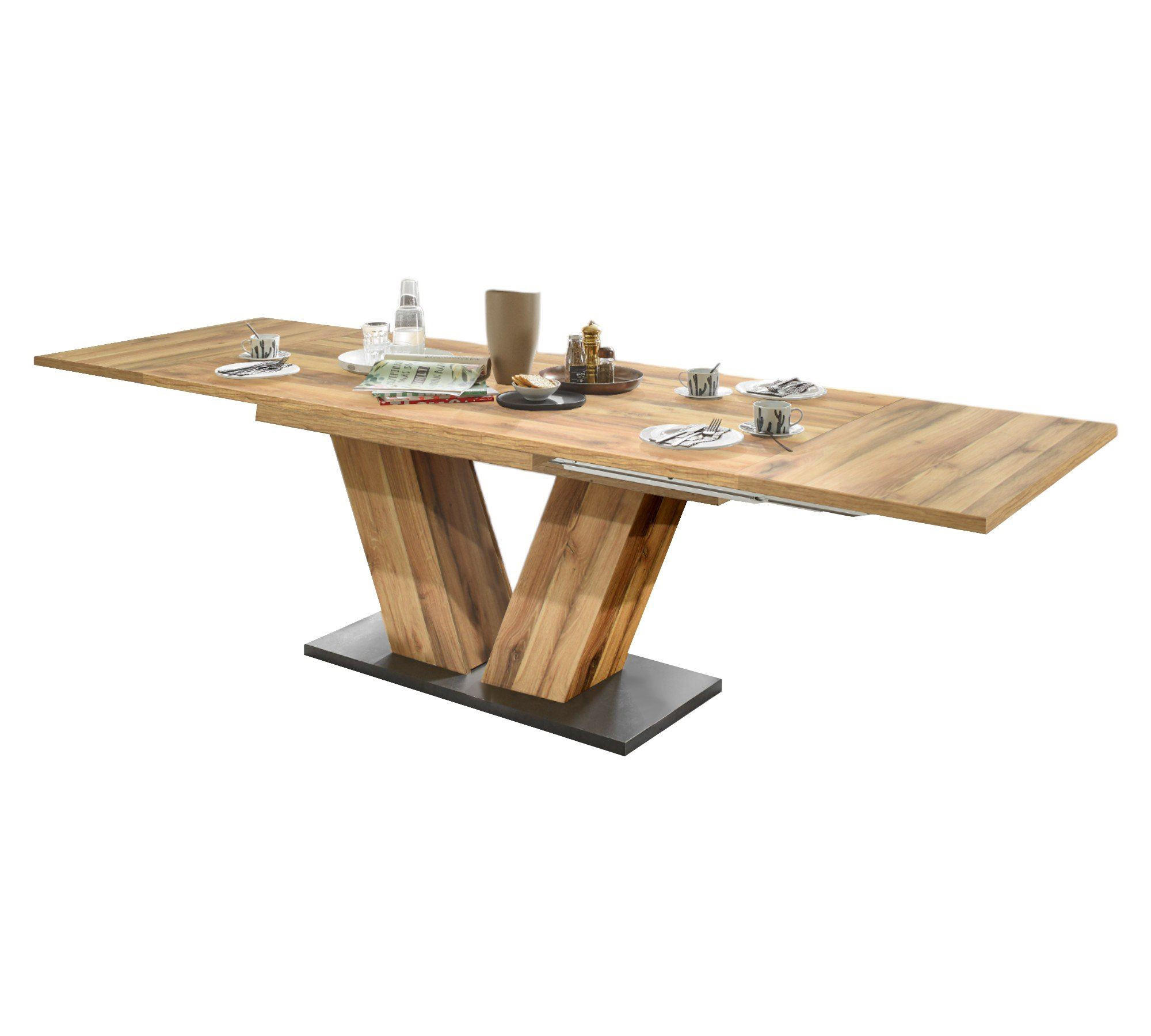 ESSTISCH ausziehbar Elena 160x90x76 Plankeneiche - Dunkelbraun, Holzwerkstoff (160/90/76cm) - 58aufmkessel