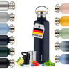 TRINKFLASCHE Leni 1000 ml, inkl. Teesieb und Sportdeckel - Dunkelblau, Metall (1L) - Blumtal