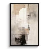 ZARÁMOVANÝ PLAGÁT Abstraktné - Umenie - Sivé 60x90 cm - svetlosivá, papier (60/90cm) - MuchoWow