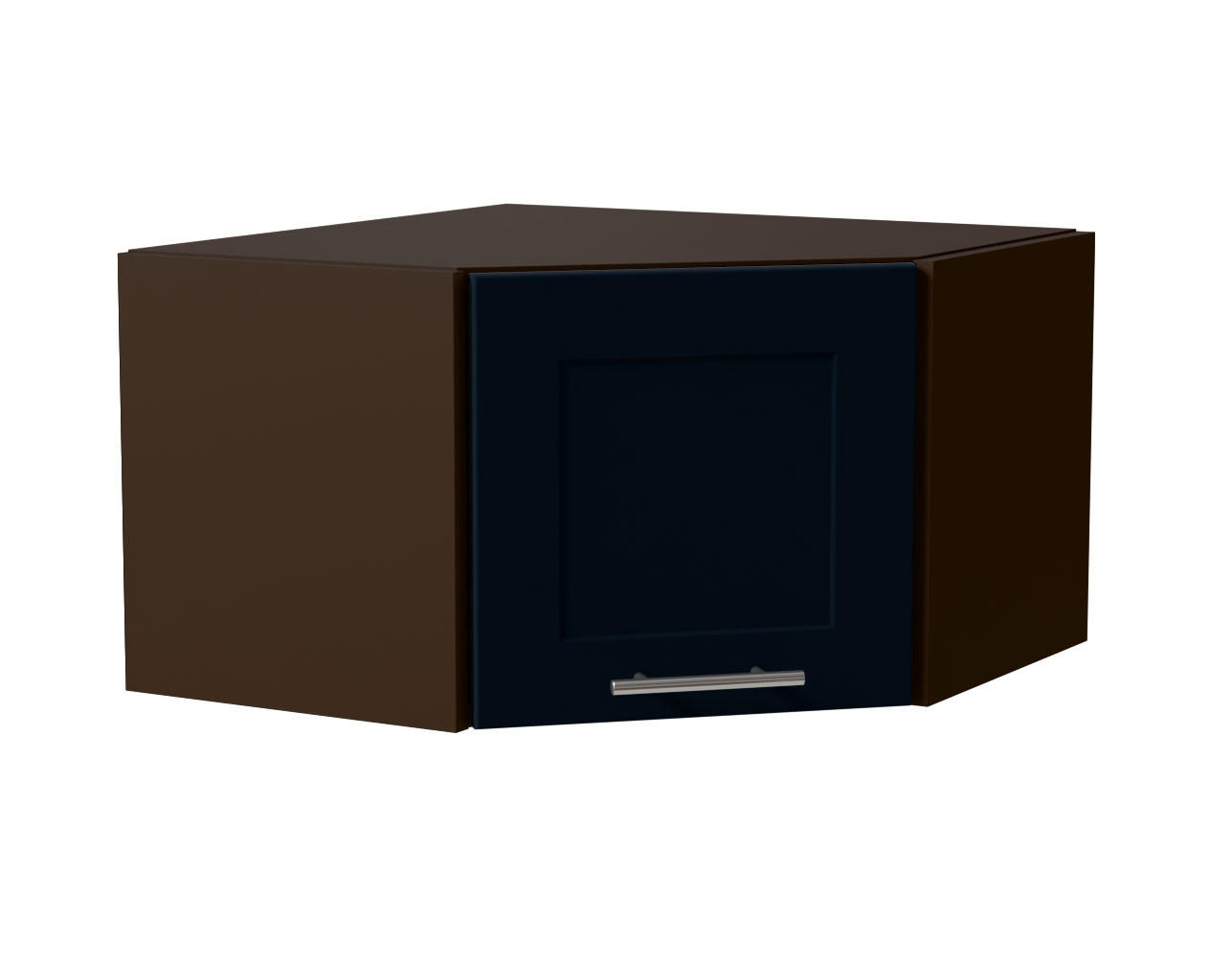 ECKHÄNGESCHRANK Oslo W10/60/36 Lava / Indigo Matt 60 / 60 / 36cm - Dunkelgrau/Dunkelblau, Holz/Holzwerkstoff (60/36/60cm) - Feldmann-Wohnen