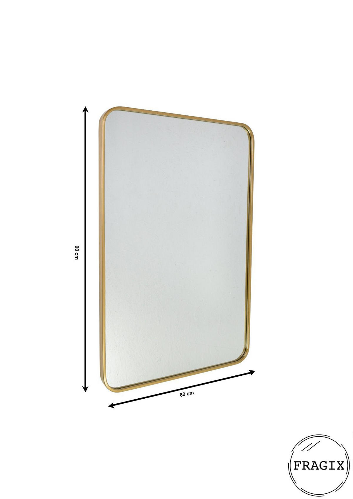 WANDSPIEGEL Boston Gold - Goldfarben, Metall (60/90/4cm) - Fragix