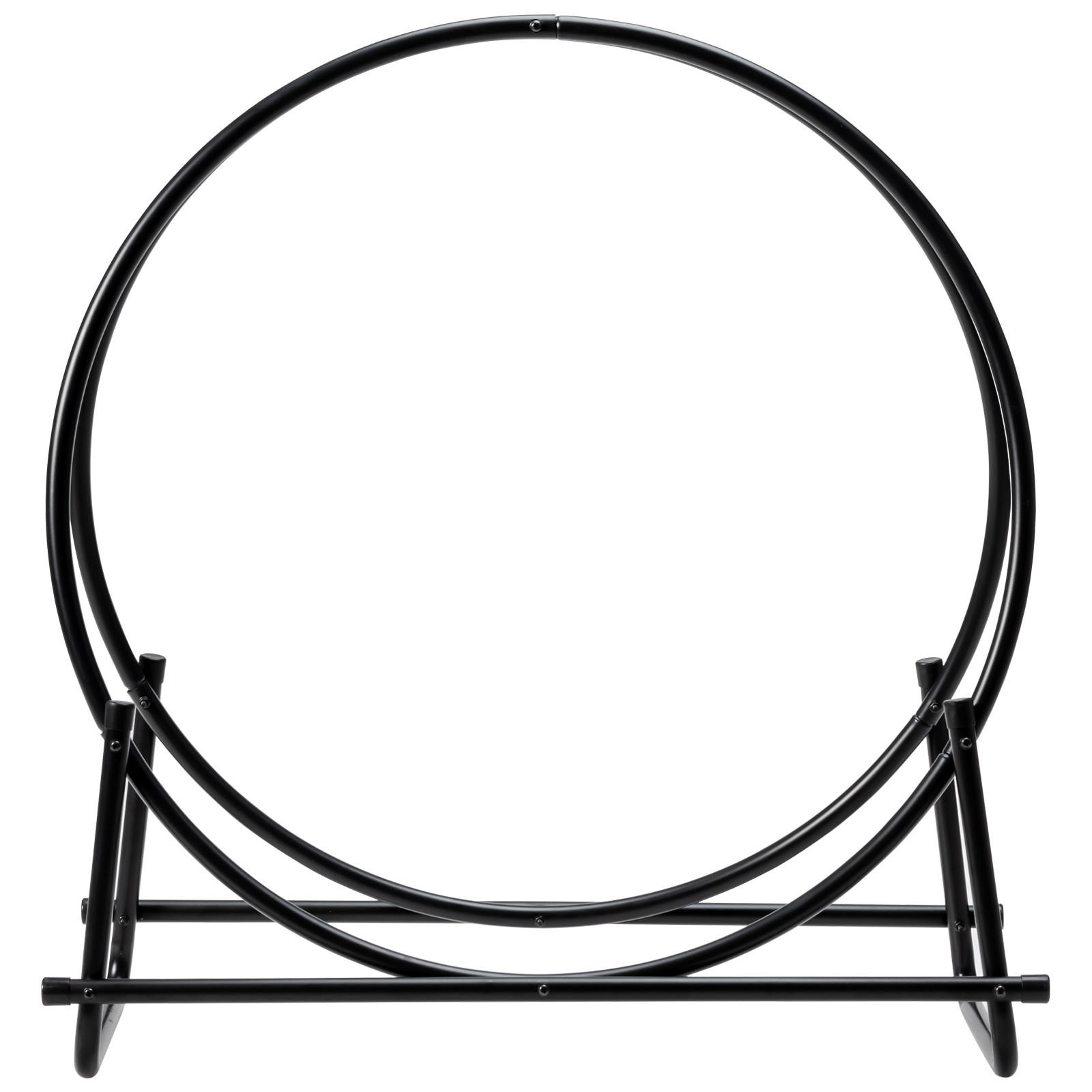 KAMINHOLZREGAL Schwarz - Schwarz, Metall (36/82/77cm) - COSTWAY