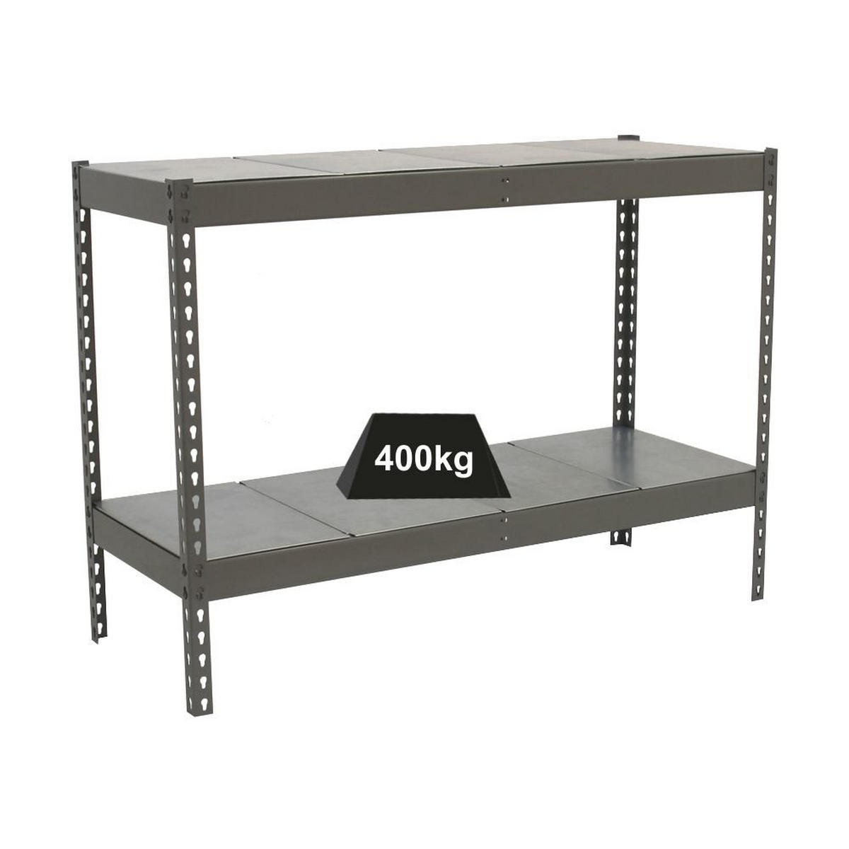 SCHWERLASTREGAL MINI METAL YETI TWO | HxBxT 90x150x60cm | Fachlast 400kg | Grau - Grau, Metall (150/90/60cm) - PROREGAL