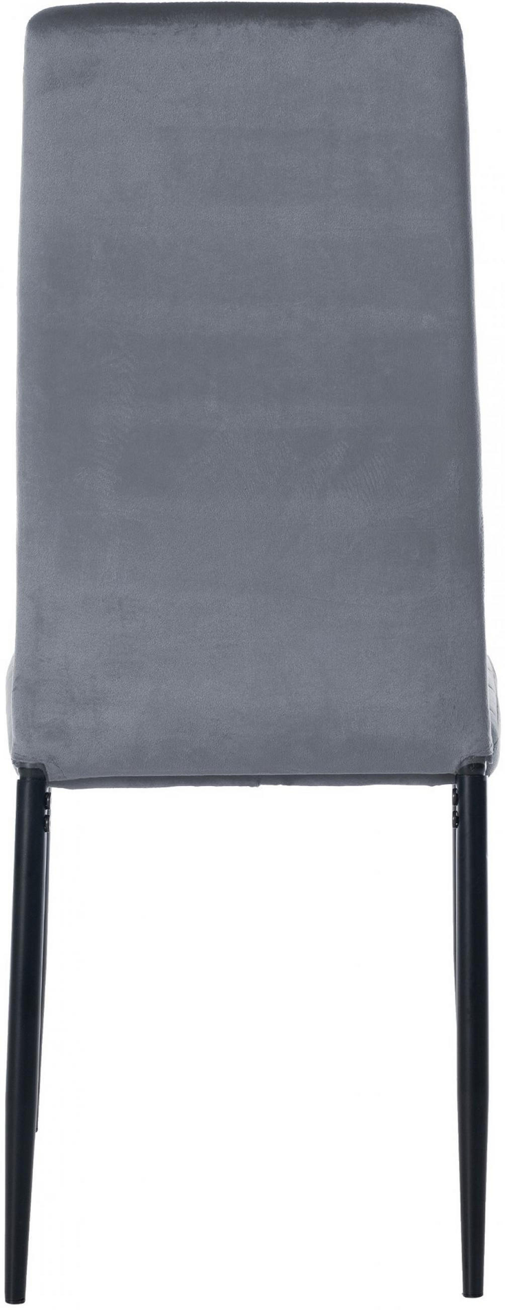 STUHL Samt hellgrau - Hellgrau, Textil/Metall (41.5/99/40cm) - CLP