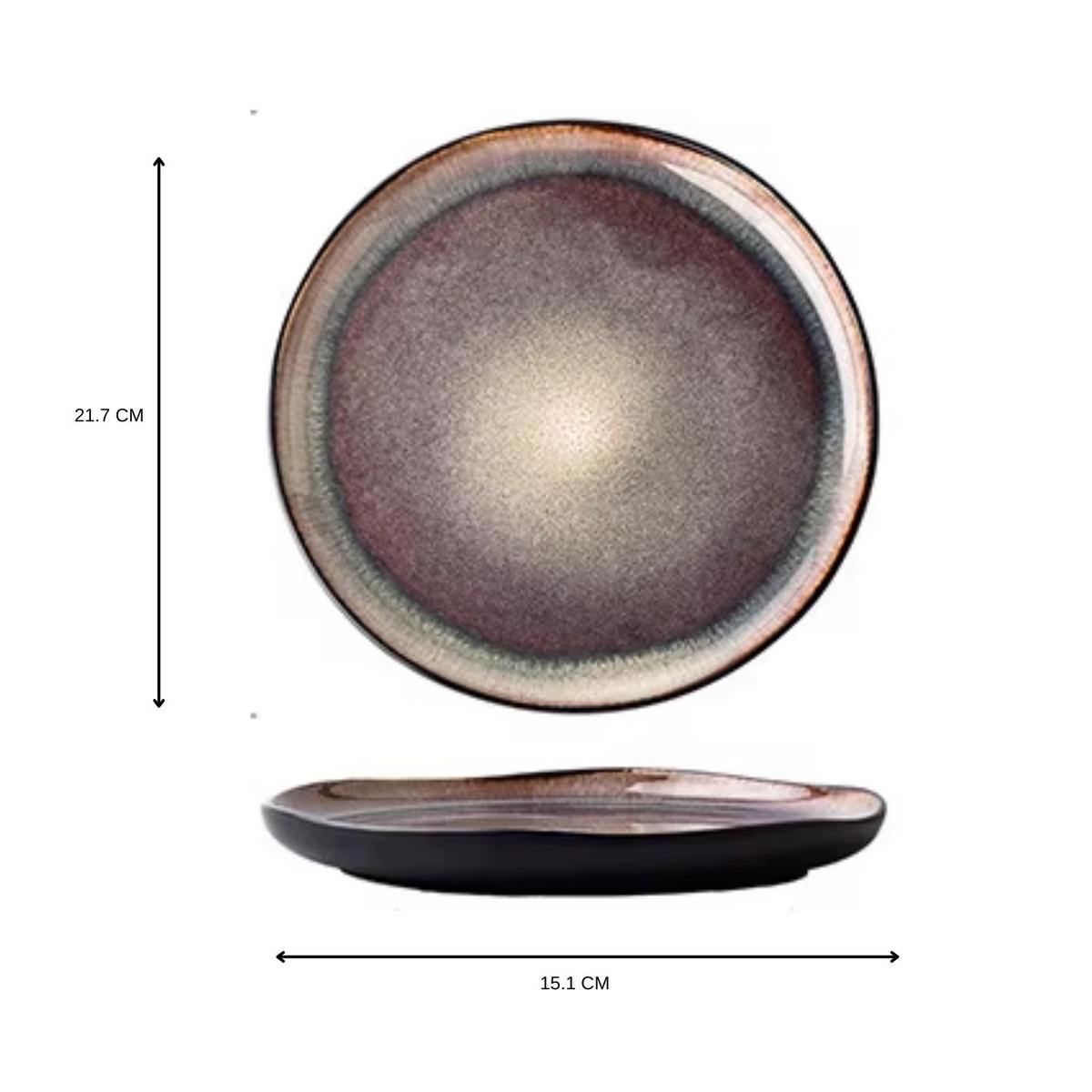 FRÜHSTÜCKSTELLER 6er-Set Keramik Braun 21,7 cm - Braun, Keramik (21.7/1.5/21.7cm) - Quality Elegance