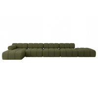 ECKSOFA modulares Sofa Lizur-L3 - 475x160x70 cm Grün Bouclé - Grün, Holzwerkstoff/Textil (475/160cm) - ALTDECOR