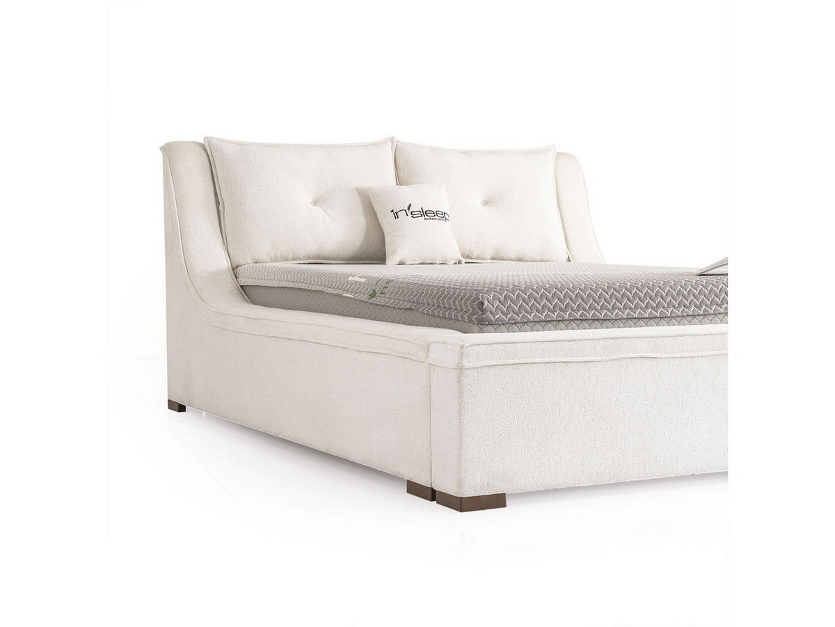 POLSTERBETT Orion 120x200 Creme - Creme, Textil/Metall (120/200cm) - Villa Möbel