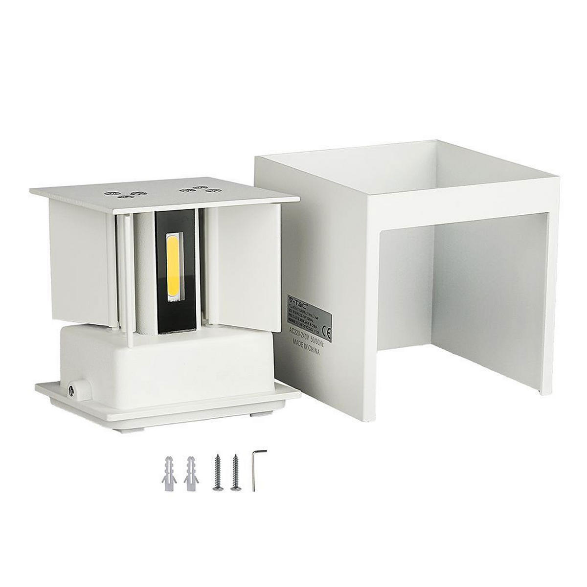 LED AUSSEN-WANDLEUCHTE Aluminium Weiß - Weiß, Metall (10/10/10cm)