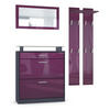 GARDEROBE Loret Front in Brombeer Hochglanz - Brombeere, Holzwerkstoff (180/200/23cm) - Vladon