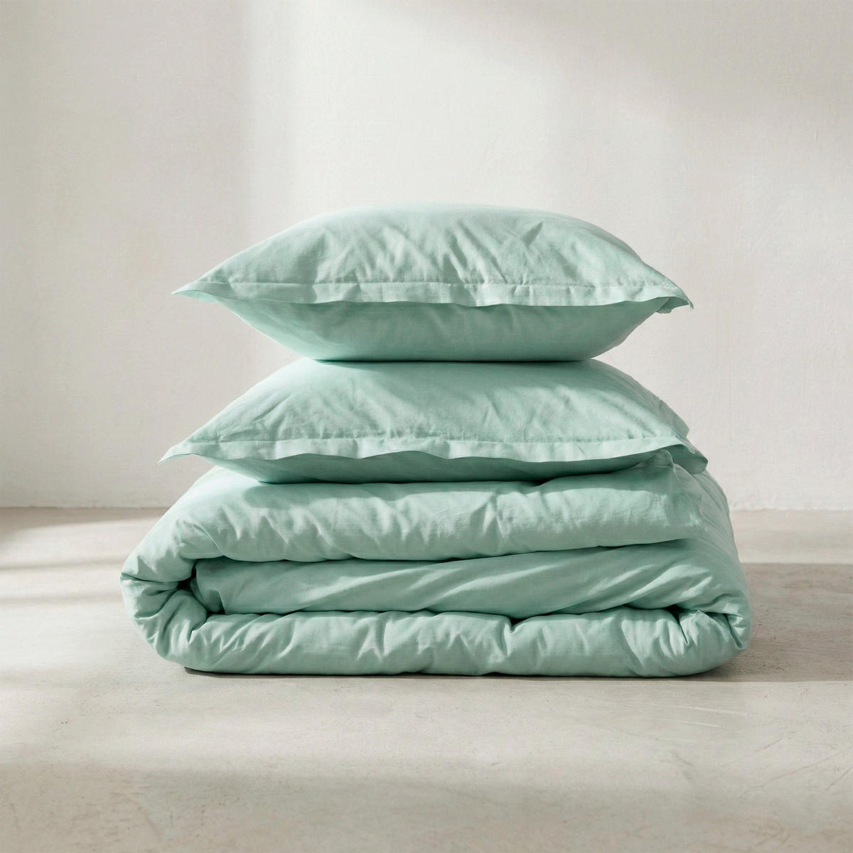 BETTBEZUG Basic Minze 135/140x200 cm (Standardgrösse) - Mintgrün, Textil (140/200cm) - Happy Friday