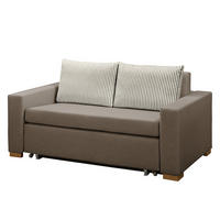 SCHLAFSOFA - Taupe/Hellbraun, Textil (153/90/90cm) - home24