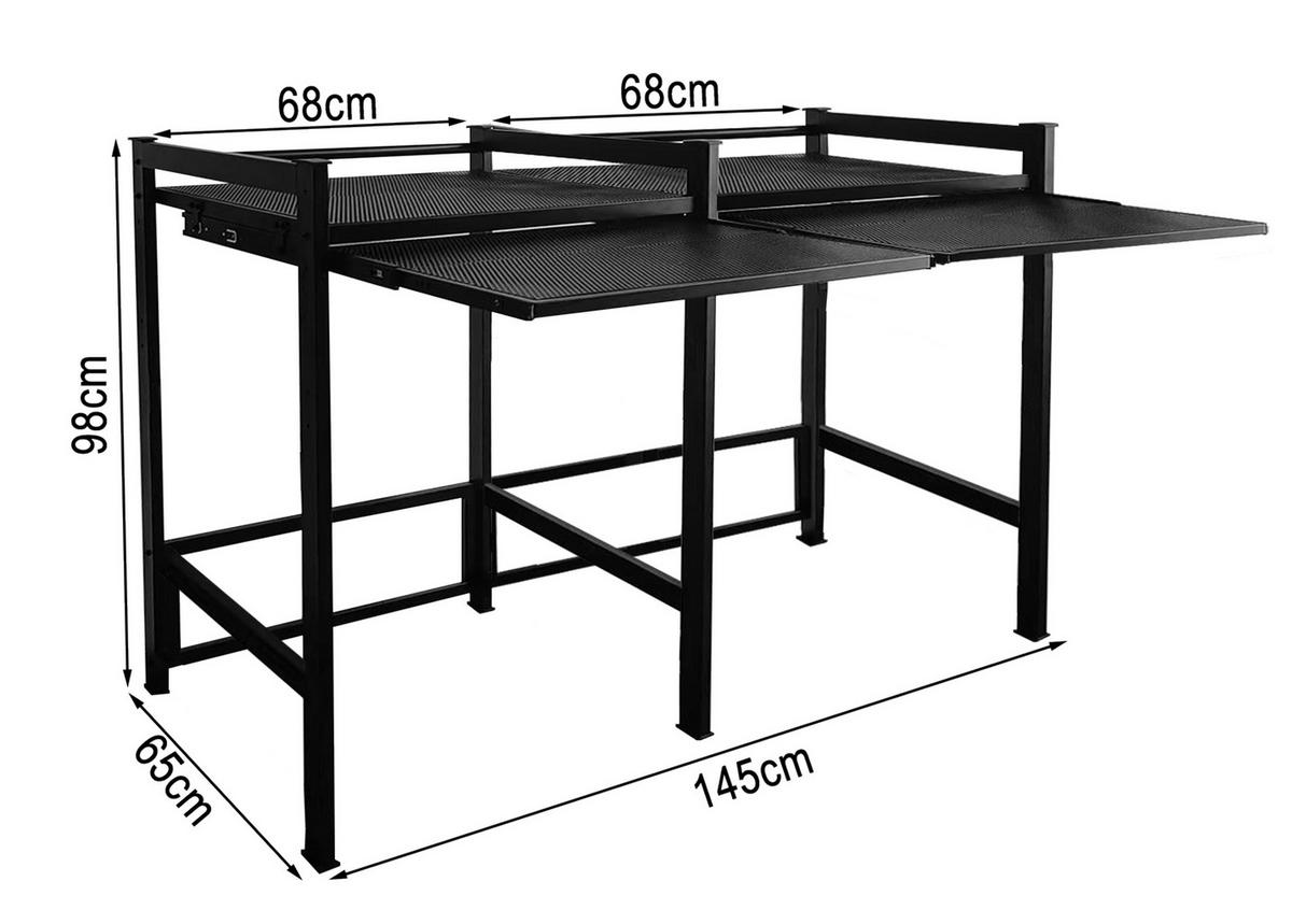 WASCHMASCHINENREGAL 73x64x110 cm - Schwarz, Metall (73/110/64cm) - QUICK STAR