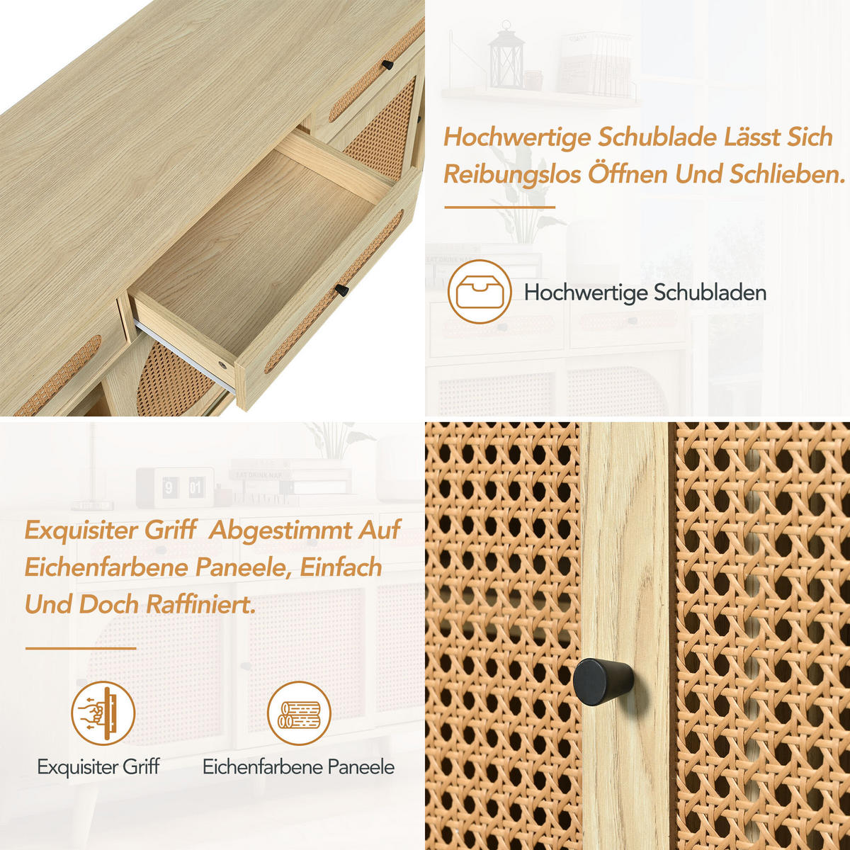 SIDEBOARD Holz 140/40/78 cm - Braun, Holzwerkstoff (40/78/140cm) - Urban Meuble