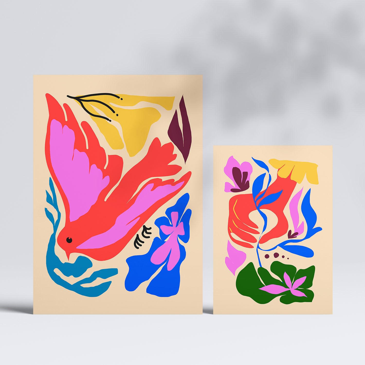 POSTER Set Mit 6 Malerisch 3 In Blume Zusammenfassung Ästhetische Dekorative Gemälde Für Ihr Wohnzimmer, Schlafzimmer, Zuhause A3 & A4 Rahmenlos - Klar, Papier (29/3cm) - Nacnic