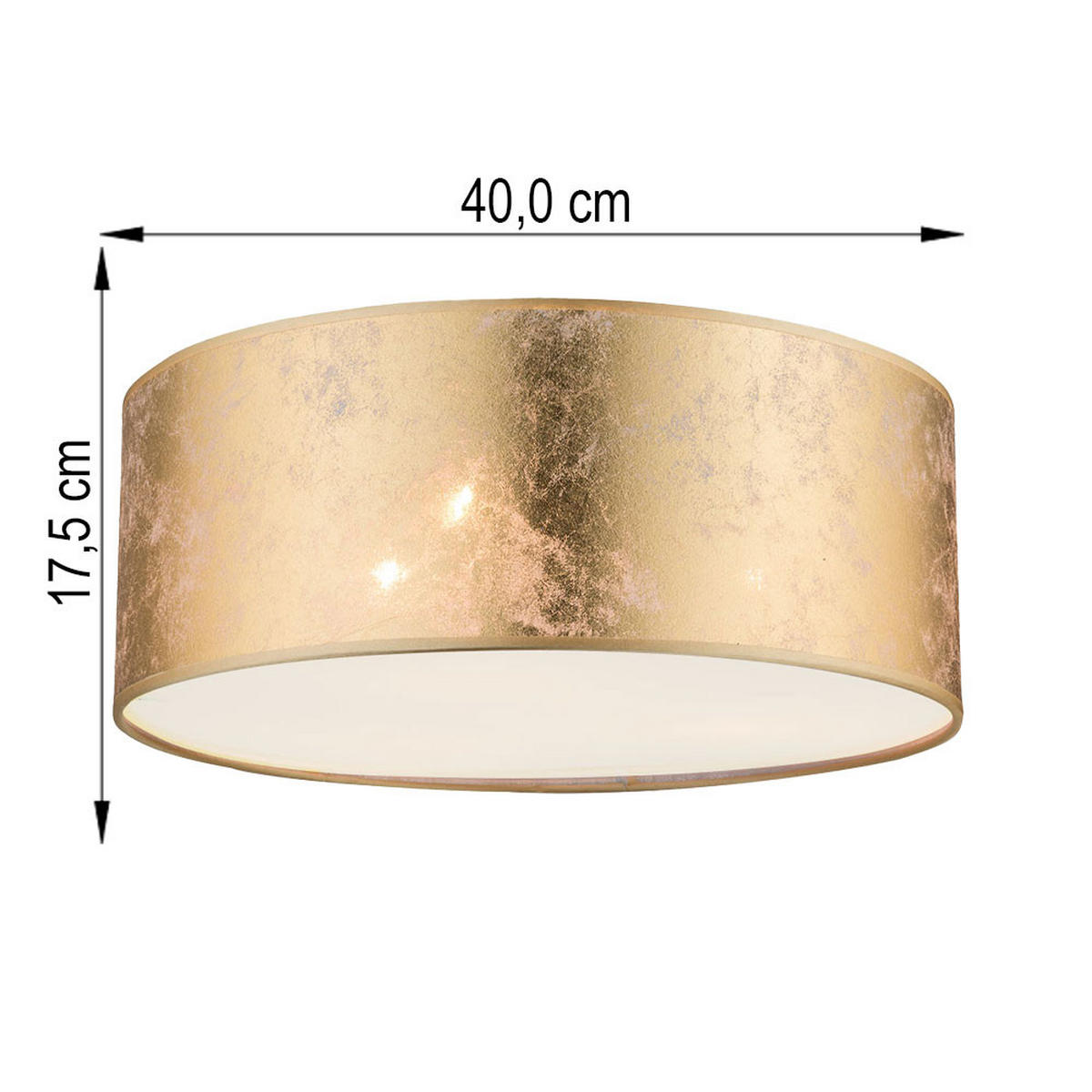 LED DECKENLEUCHTE Metall Gold - Goldfarben, Metall (40/40/17.5cm) - Globo Lighting