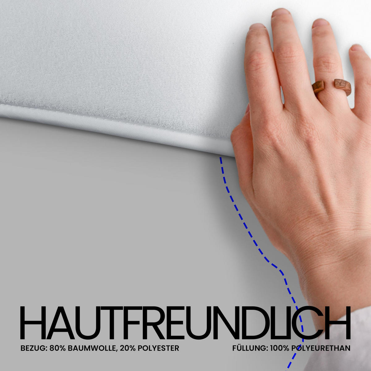 MATRATZENKEIL Doppelbettbrücke 200x24 cm - Weiß, Textil (24/200cm) - Bestlivings