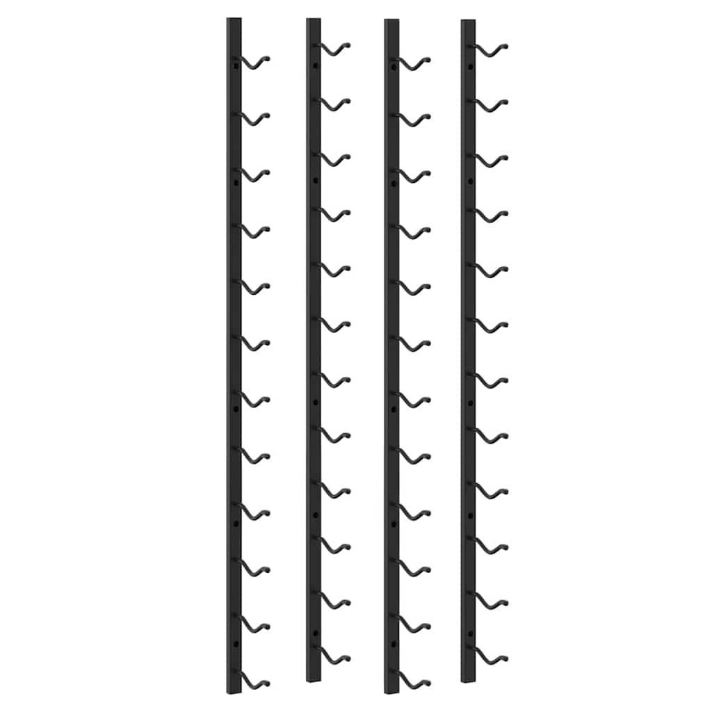 WEINREGALE zur Wandmontage Für 12 Flaschen, aus Metall, Schwarz, 2-teiliges Set - Schwarz, Metall (11/116/19cm) - vidaXL