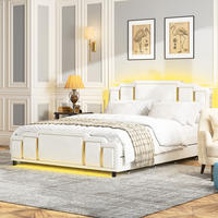 POLSTERBETT 140/200 cm aus Samt - Beige, Textil (140/200cm) - Flora Grace