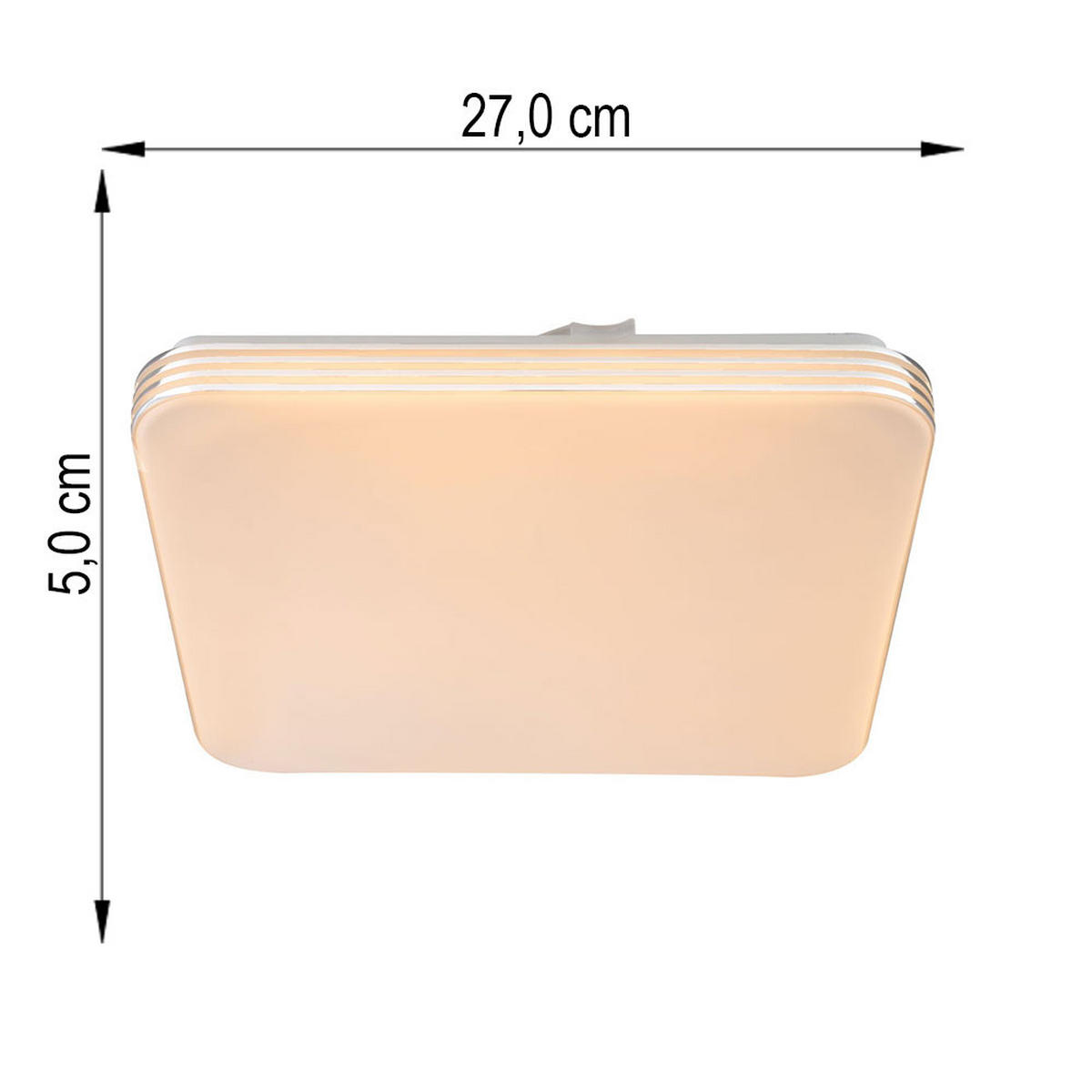 LED DECKENLEUCHTE TAHALRA Acryl Weiß - Weiß, Metall (27/27/5cm) - Globo Lighting