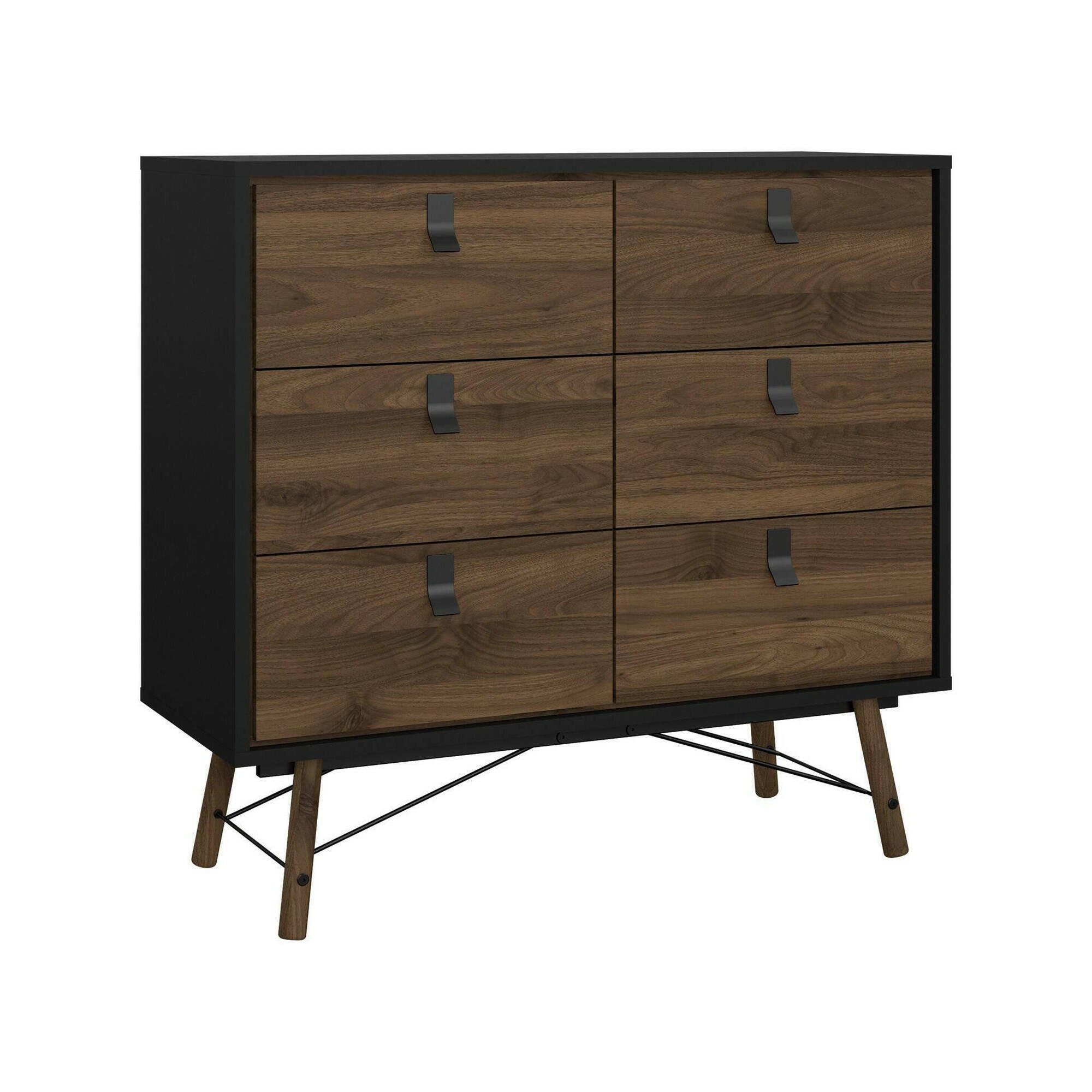 KOMMODE Schwarz, Nussbaum 40.1/101.8/94.8 cm - Schwarz, Holzwerkstoff (101.8/94.8/40.1cm) - DMORA