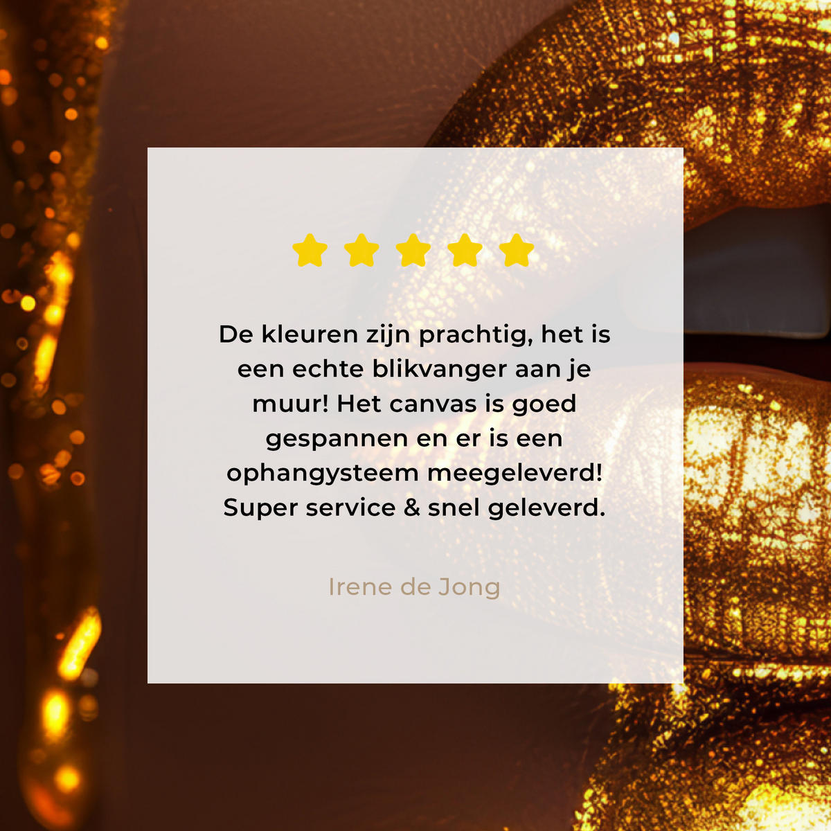 LEINWANDBILD Frau - Gold - Luxus - Porträt Wandbild Wohnzimmer 50x50 cm - Goldfarben, Textil (50/50cm) - MuchoWow