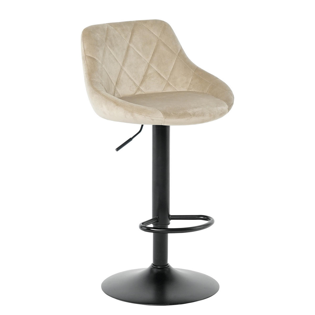 BARSTUHL - 2er-Set - Metall / Textil - Beige, Textil/Metall (46/83/49cm) - home24